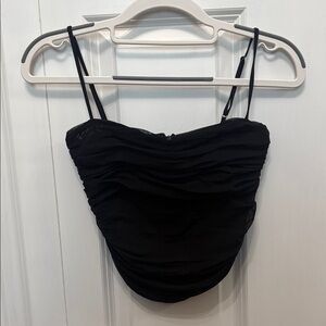 Aritzia Babaton TEN Luxor Crop Top Black Size 2